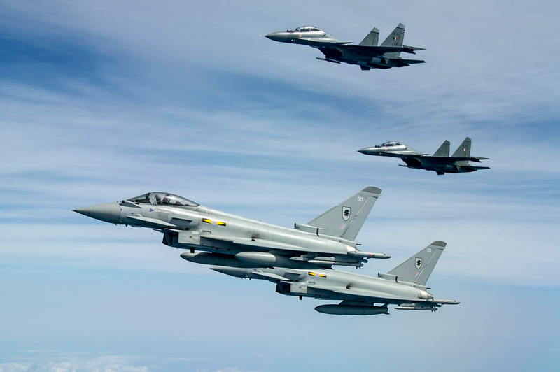 Illustration for article titled Photos: India's Su-30MKI Flankers Sparred With Royal Air Force Typhoons